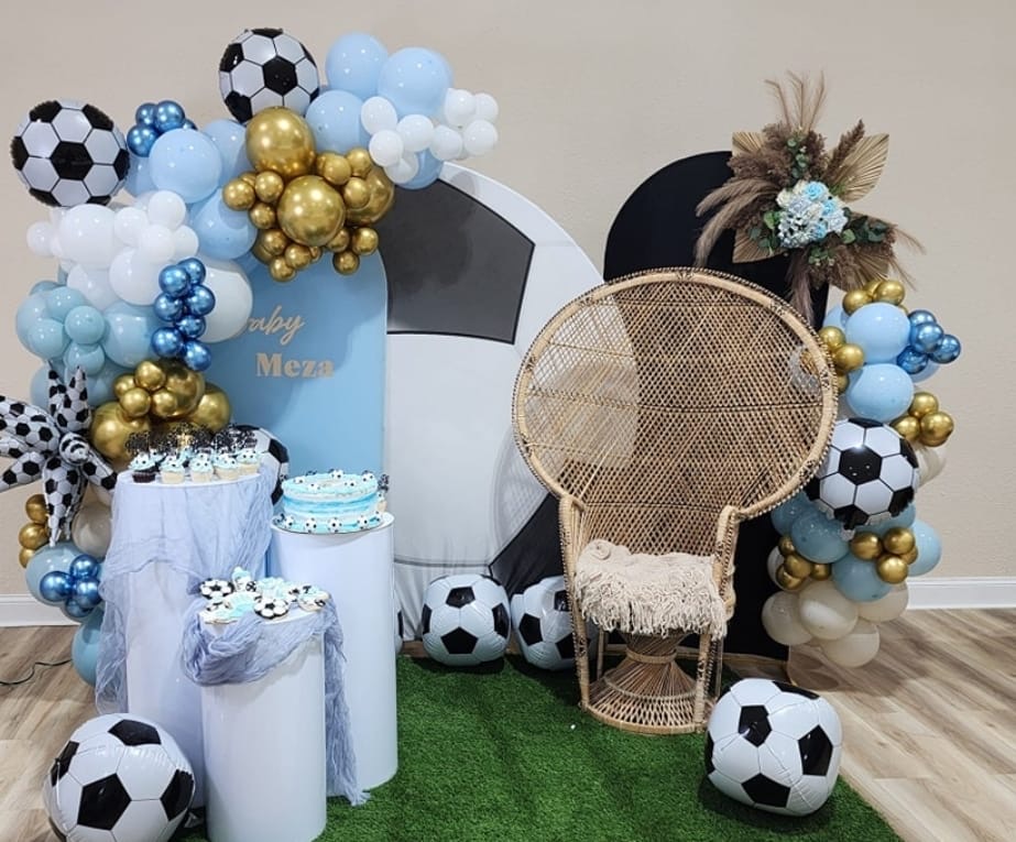 Blue Soccer Themed Decor by Bella Decorations in Willard, OH